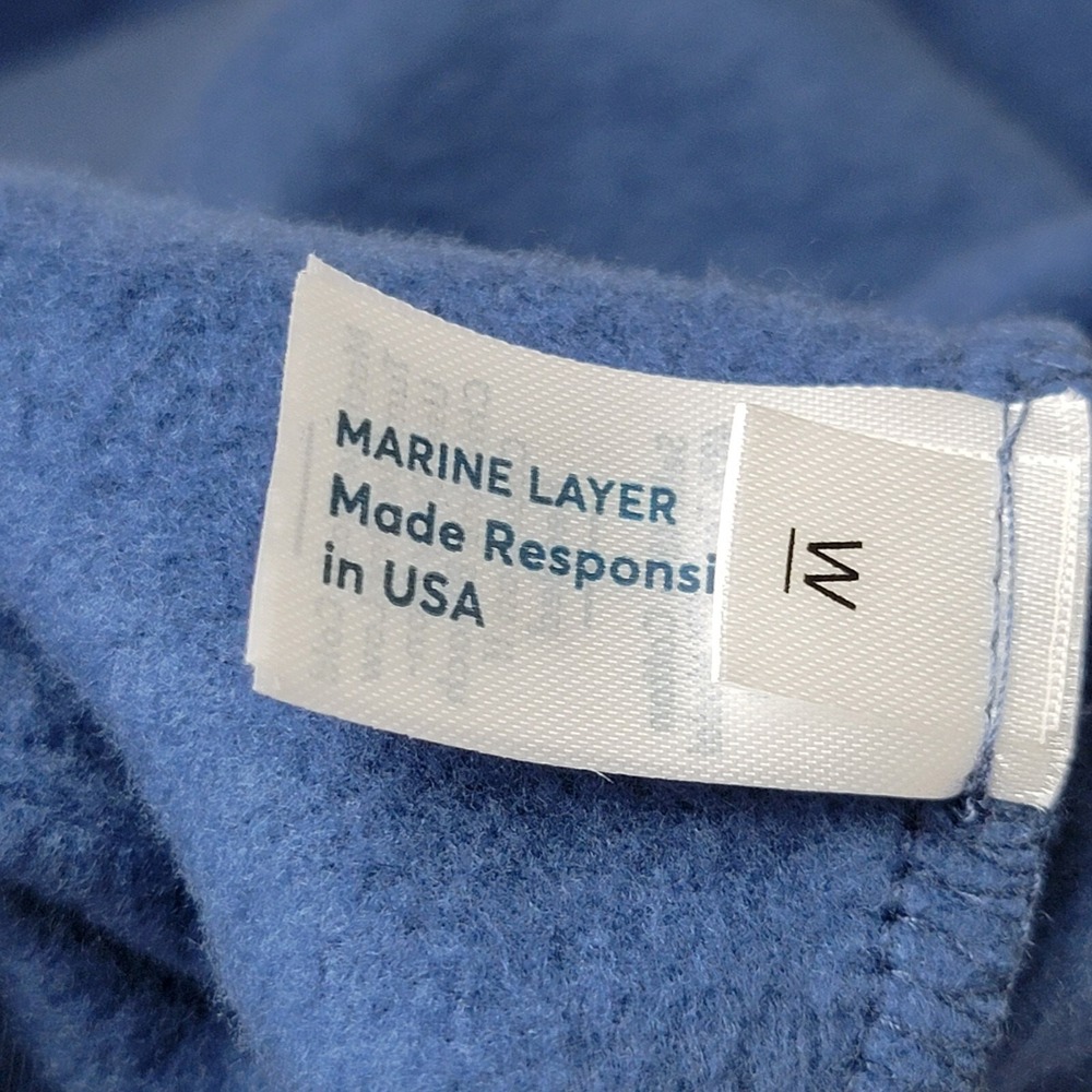Marine Layer Afternoon Hoodie Women's Size M Blue Full Zip Soft Company Logo - Picture 7 of 13